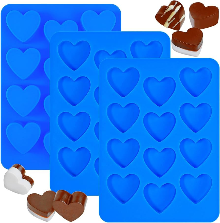 Webake Heart Silicone Molds 12-Cavity Heart Shaped Molds for Chocolate, Candy, Ice Cube, Fudge, P... | Amazon (US)