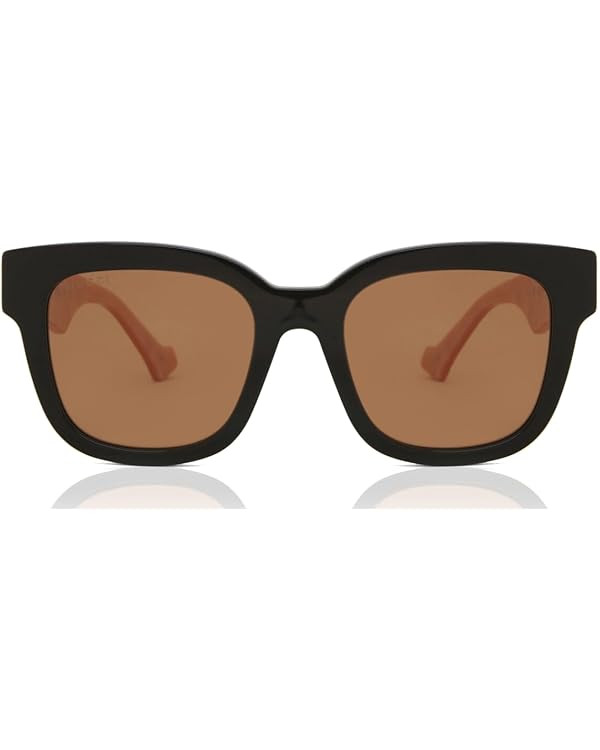 Gucci Women's Oversized Square Sunglasses, Black-Pink-Brown, One Size | Amazon (US)