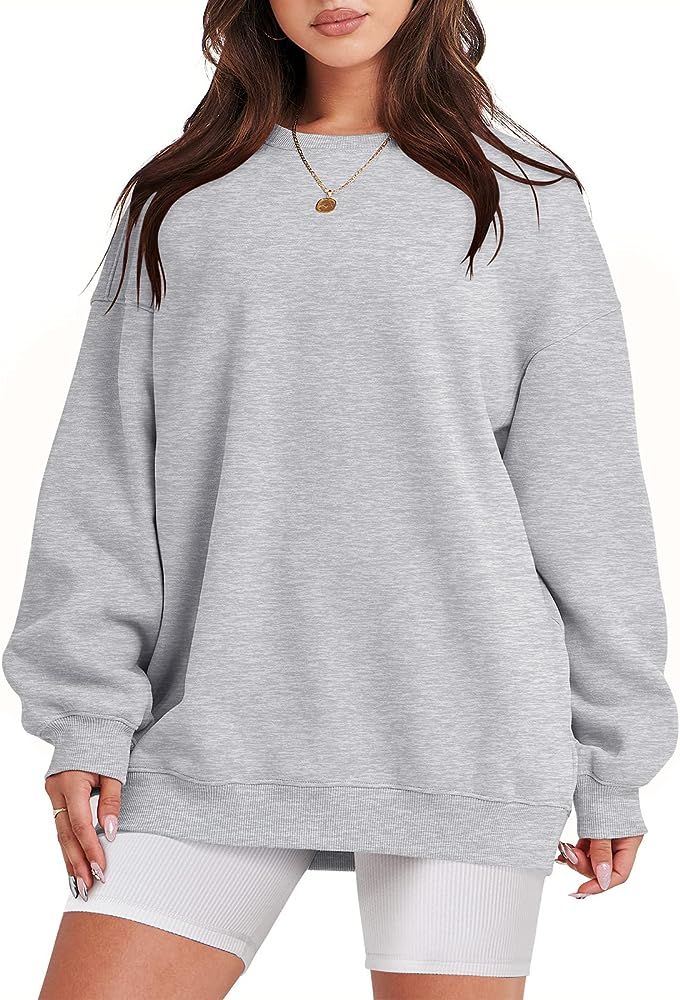 Oversized Sweatshirt for Women Fleece Long Sleeve Crewneck Casual Pullover Top Fall 2023 Trendy C... | Amazon (US)