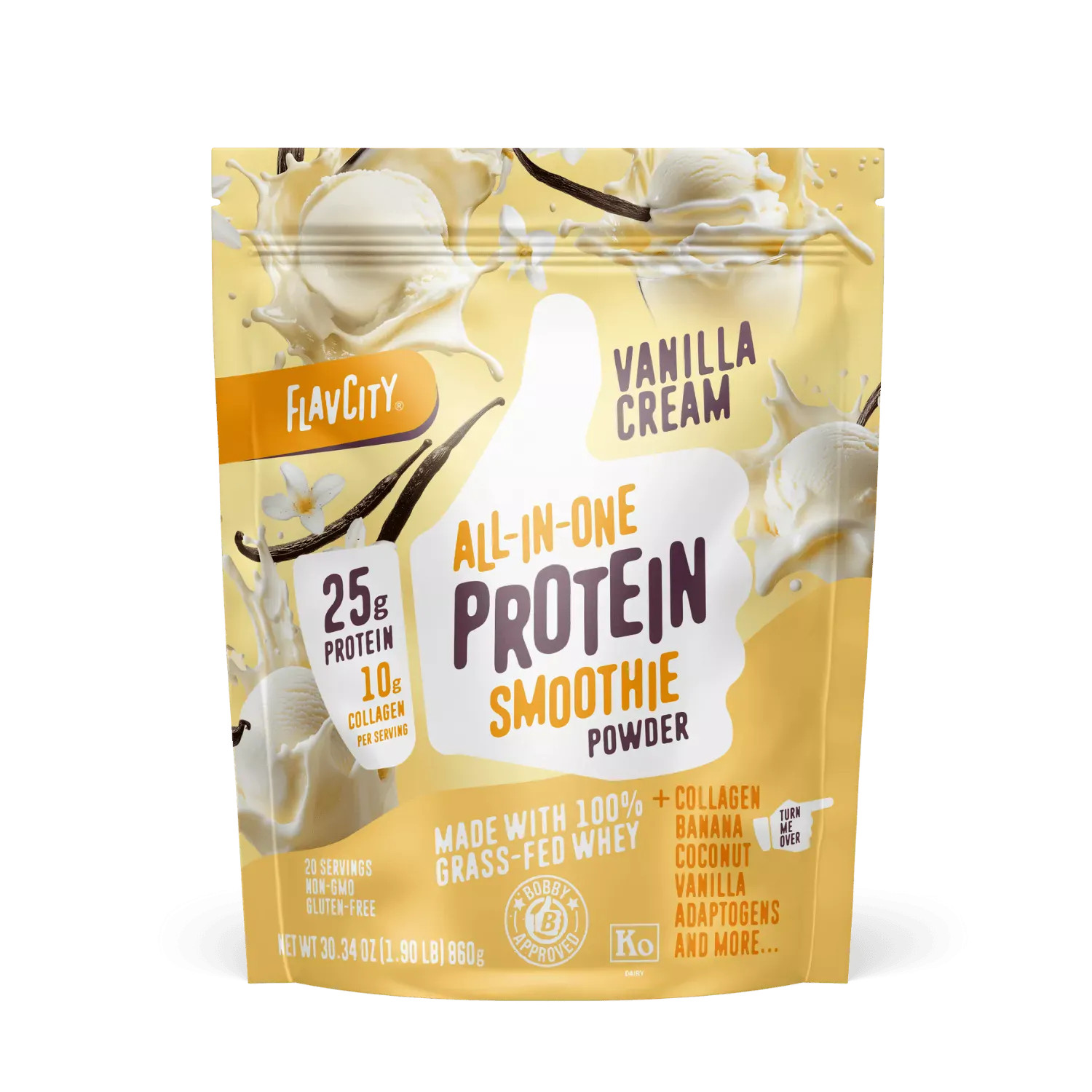 Healthy Vanilla Cream Protein Powder Smoothie | FlavCity | FlavCity