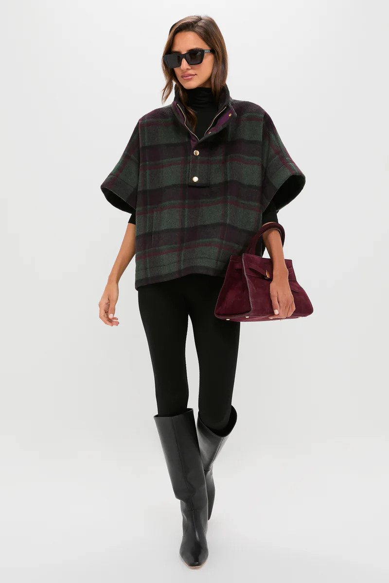 Forest Plaid Wool Winthrop Poncho | Tuckernuck (US)