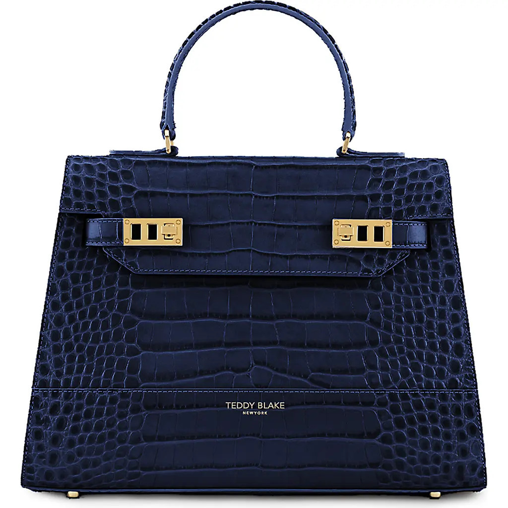 Teddy Blake Kim Croco 14"" in Dark Blue at Nordstrom, Size Medium | Nordstrom
