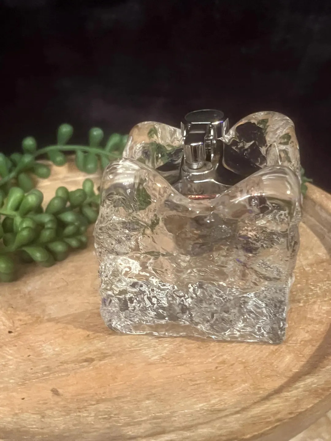 Retro vintage table lighter; Melting ice cube table lighter; Mid Century glass table lighter | Etsy (US)