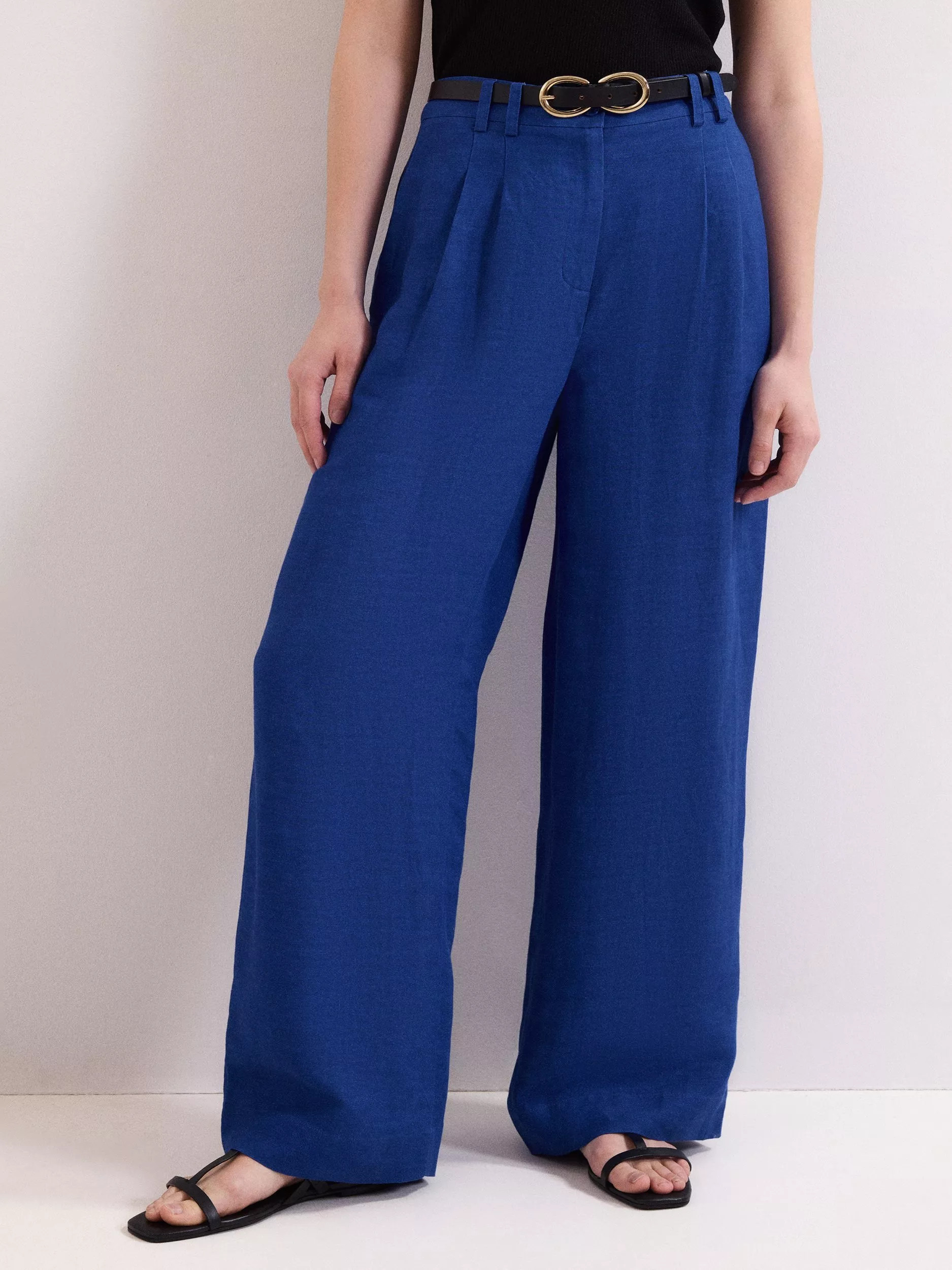 Lottie Linen Rich Trousers, Cobalt | John Lewis (UK)