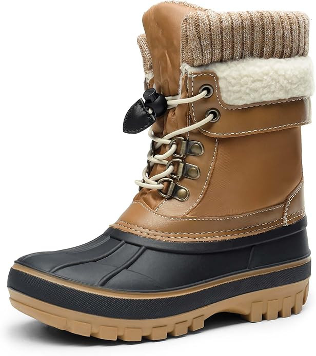 DREAM PAIRS Boys Girls Snow Boots Water-Resistant Outdoor Warm Cozy Anti-Slip Mid Calf Faux Fur L... | Amazon (US)