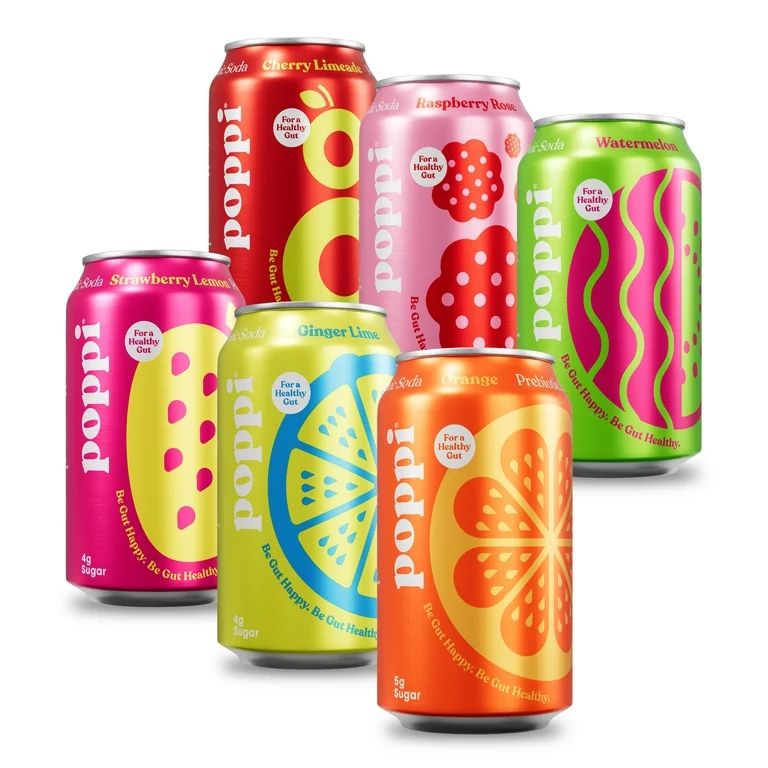 Poppi Prebiotic Soda, Fun Favs Variety Pack, 12 Pack, 12 oz - Walmart.com | Walmart (US)