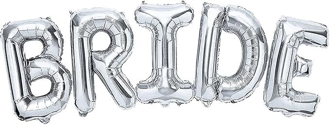 Giant, 40 Inch Silver Bride Balloons - Bachelorette Party Decorations | Silver Bride Balloon for ... | Amazon (US)