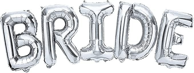 Giant, 40 Inch Silver Bride Balloons - Bachelorette Party Decorations | Silver Bride Balloon for ... | Amazon (US)