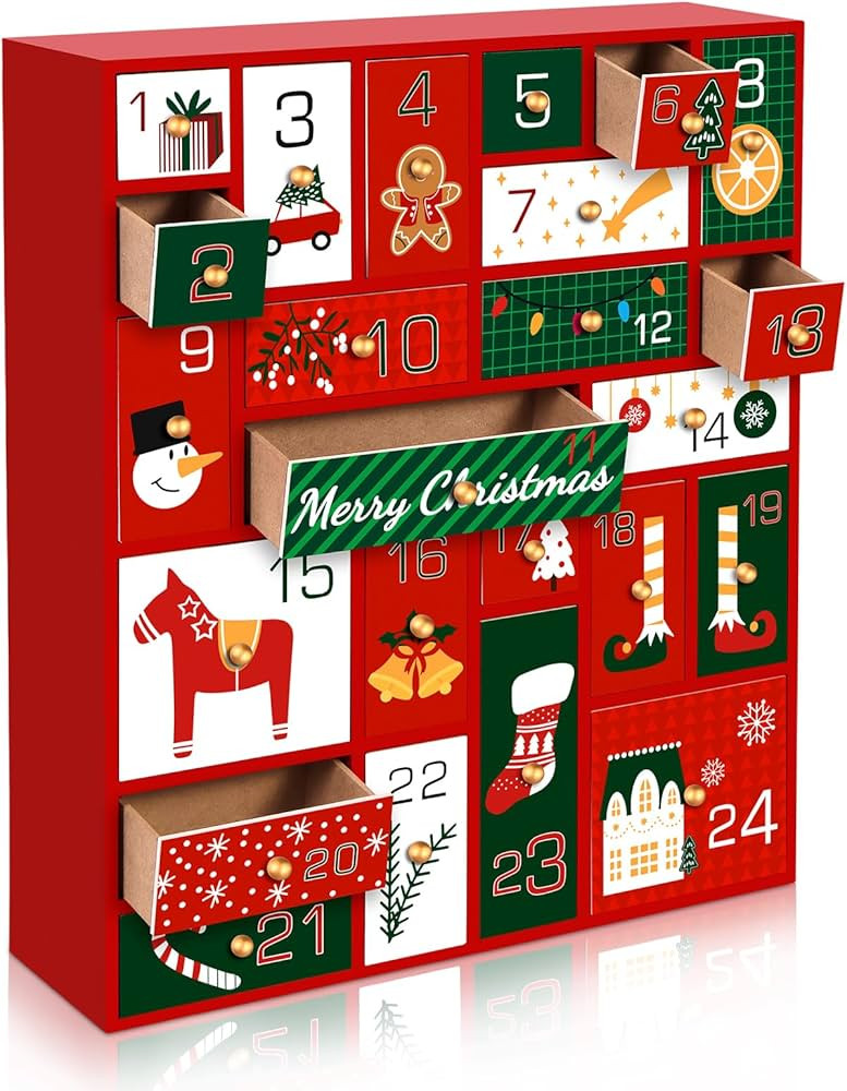 Christmas Empty Advent Calendars to Fill, Empty Advent Calendar, Fillable Advent Calendar with 24... | Amazon (US)