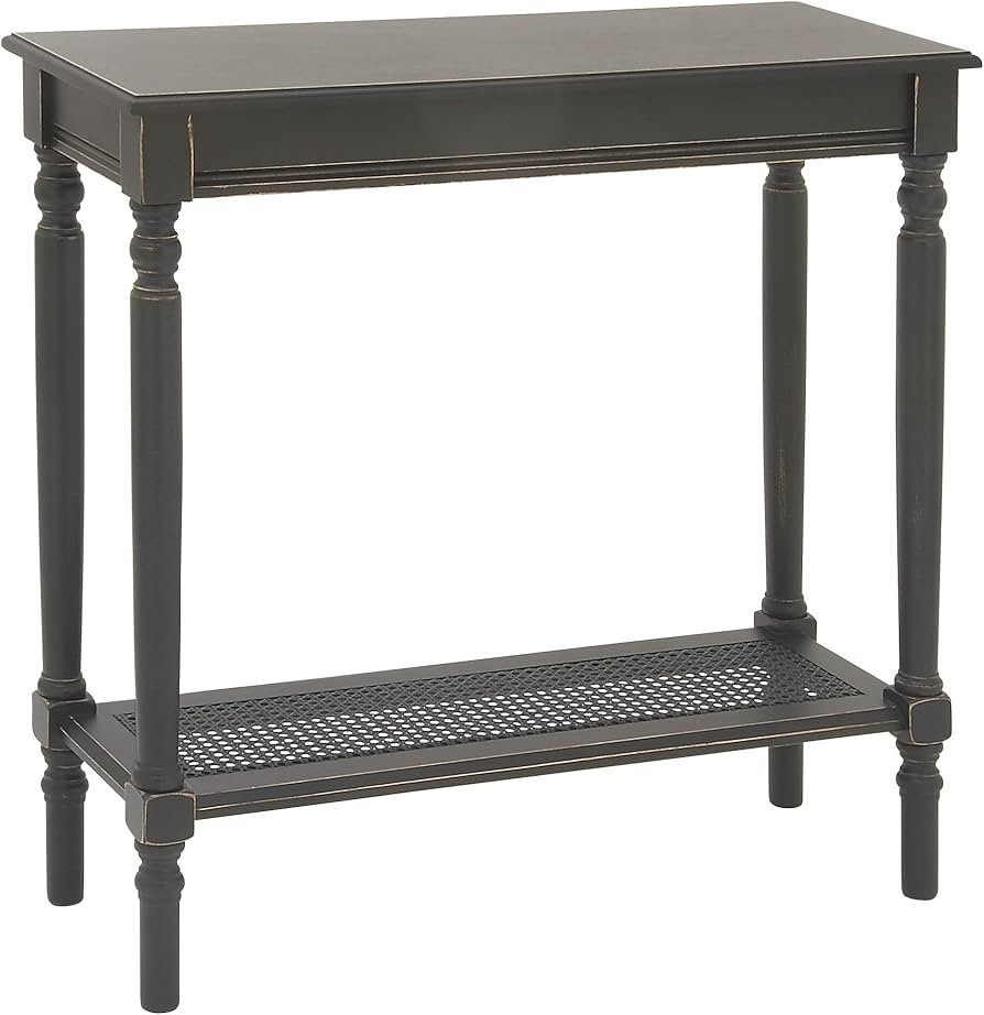 Deco 79 Traditional Wood Rectangle Console Table, 31" x 12" x 32", Black | Amazon (US)