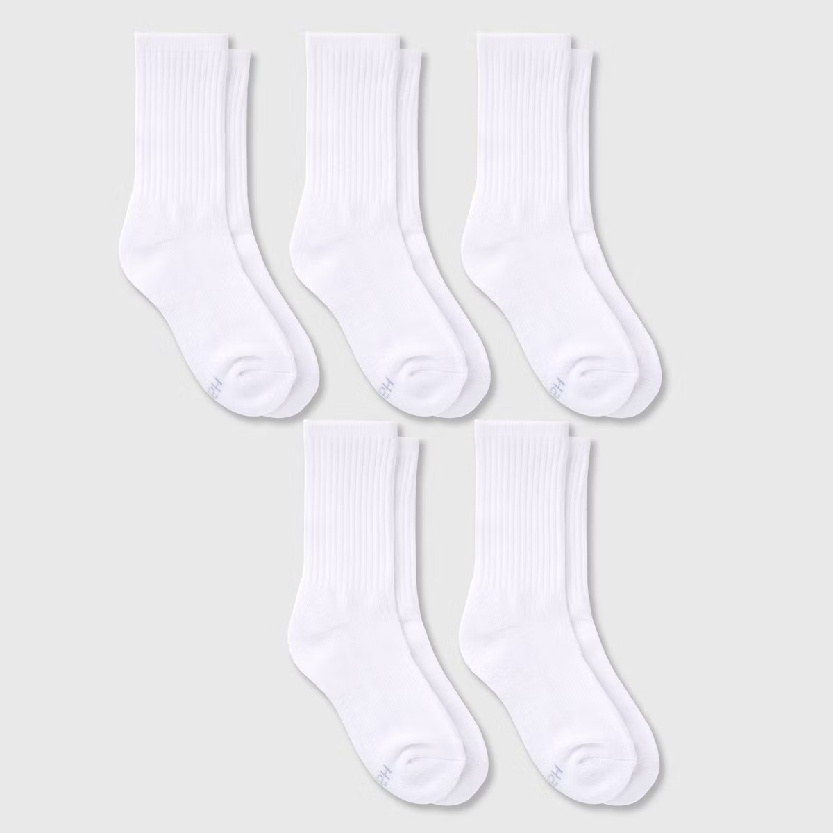 Hanes Premium Girls' Pure 5pk Crew Socks White | Target