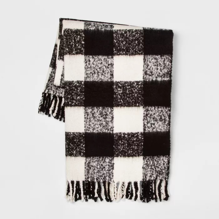Faux Mohair Buffalo Check Throw Blanket - Threshold™ | Target