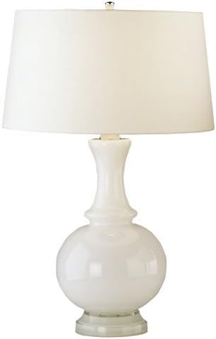 Robert Abbey W3323 Lamps with Off White Cotton Shades, White Glass with Polished Nickel Finish | Amazon (US)