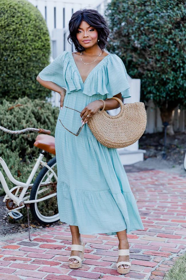 Ease On By Aqua Short Sleeve Maxi Dress | Pink Lily