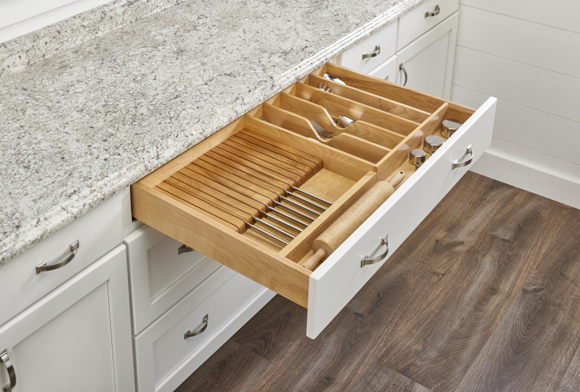 Rev-A-Shelf Wood Trim-to-Fit Utensil/Knife Block Drawer Insert Organizer | Amazon (US)