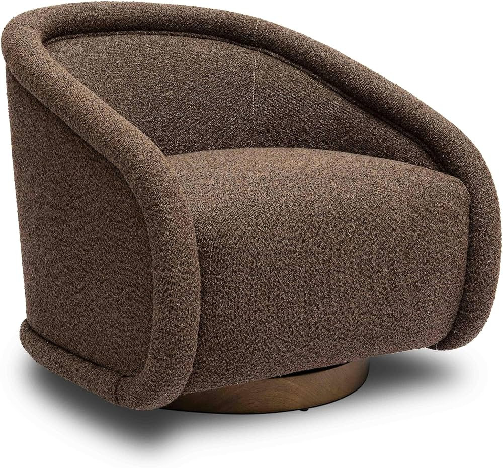 Tov Furniture Rory Chocolate Brown Boucle Swivel Chair | Amazon (US)