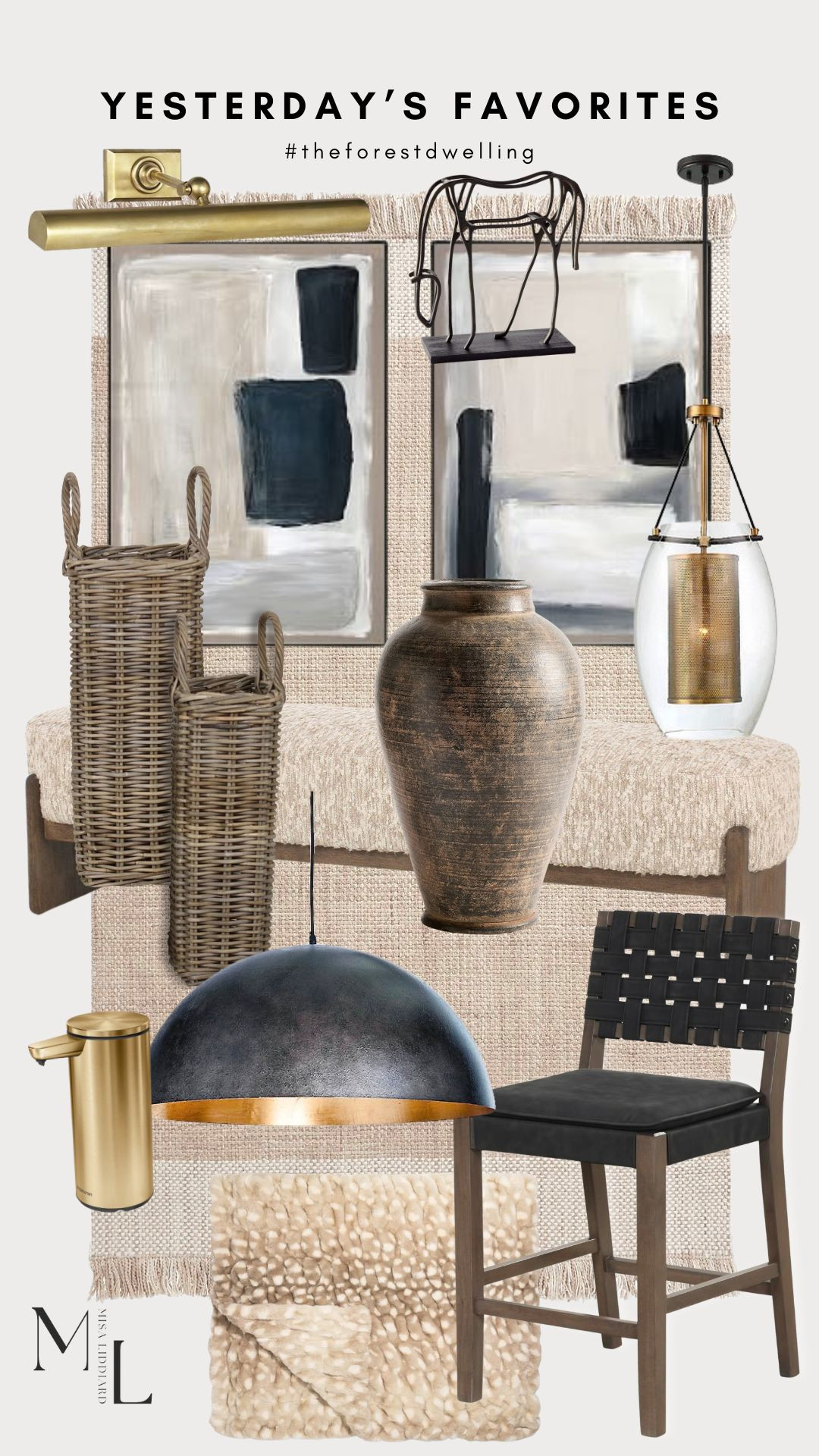 Yesterday's top picks. I own and love all of these items. I use the Cabinet lights over artwork and shelving. The Dunbar pendants are throughout the hallway. The Sigmund pendants are over the kitchen island. 

 #LTKHome