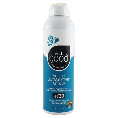 All Good Sport Sunscreen Spray Water Resistant - SPF30 - 6oz | Target