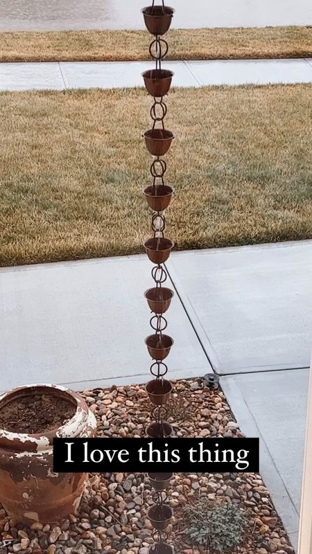 We absolutely love our rain chain! It held up great through the Midwest winter with temps in the negative teens. 

#LTKhome