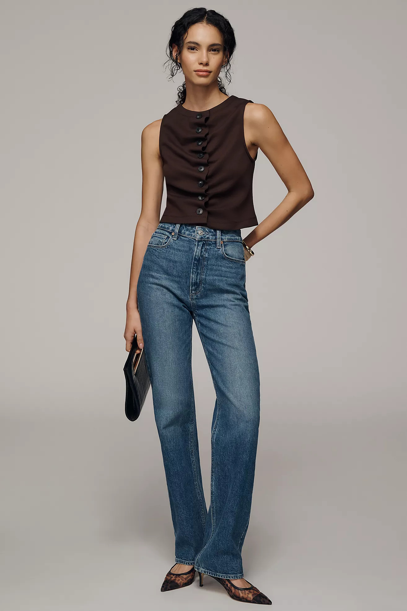 PAIGE Stevie 31 High-Rise Straight-Leg Jeans | Anthropologie (US)
