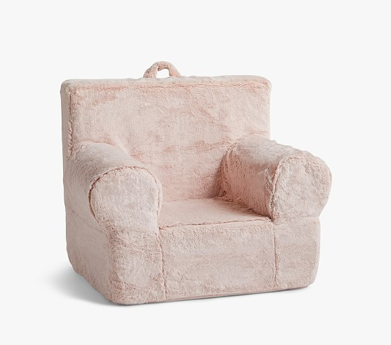 Blush Faux Fur Anywhere Chair® | Pottery Barn Kids