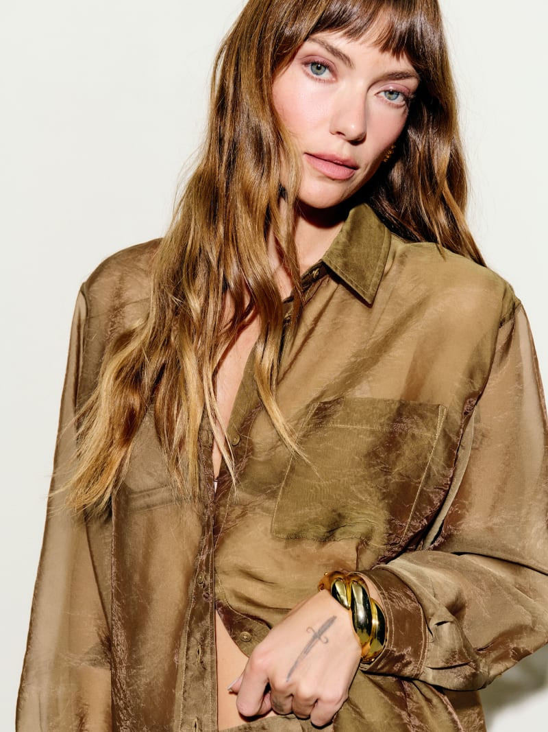 Eli Oversized Sheer Shirt | Reformation (Global)