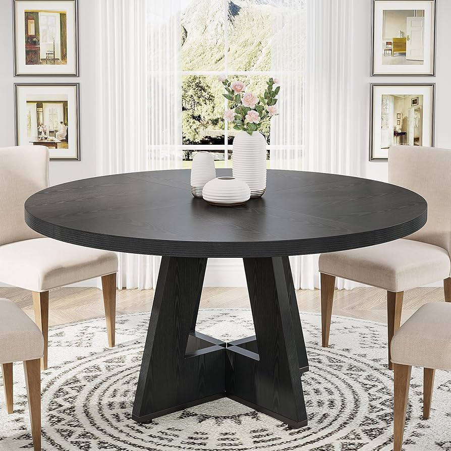Tribesigns 47 inch Round Dining Table Wood Kitchen Table for Dining Room, 47" Dinner Room Tables ... | Amazon (US)