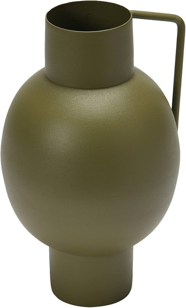 Bloomingville Textured Metal Vase with Handle, Celadon | Amazon (US)