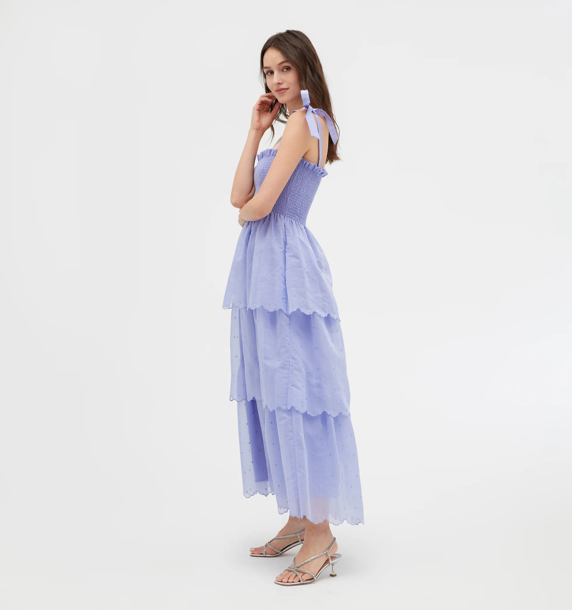 The Elise Nap Dress - Hyacinth Organza Dot | Hill House Home