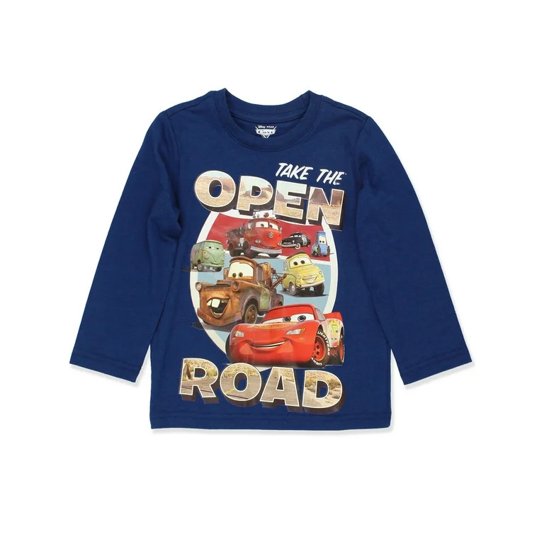 Disney Cars Lightning McQueen Boys Long Sleeve T-Shirt Tee CPCB613 - Walmart.com | Walmart (US)