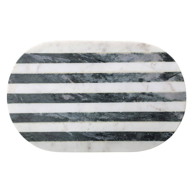 Sprinkle &amp; Bloom Black &amp; White Striped Marble Cutting Board | Walmart (US)