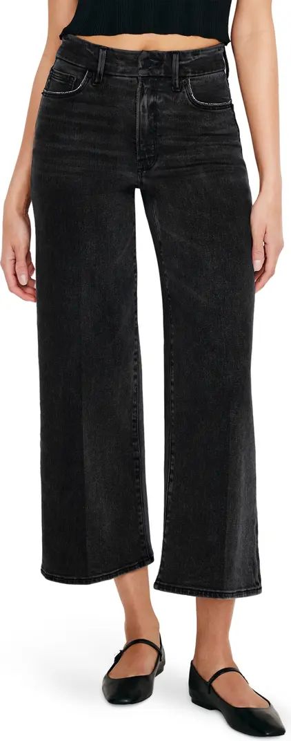 Good American Good Waist High Waist Crop Palazzo Jeans | Nordstrom | Nordstrom