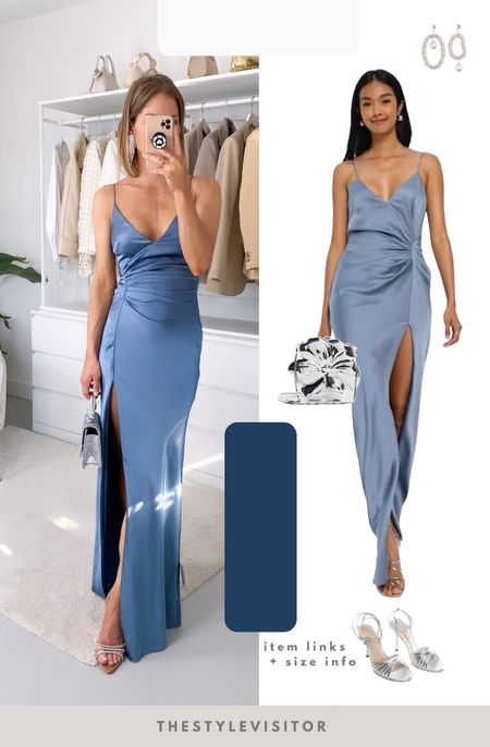 Lovely wedding guest option. I linked a few more dresses that are similar. Wearing size 34 and I’m 5’7/171 cm, 75C. Read the size guide/size reviews to pick the right size.

Leave a 🖤 to favorite this post and come back later to shop

#wedding guest dress #blue dress #satin dress 

#LTKstyletip #LTKSeasonal #LTKwedding
