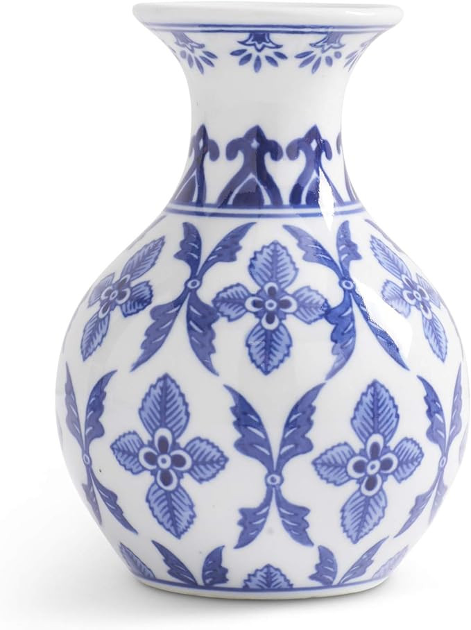 K&K Interiors 16218A-2 6 Inch W Floral Cross Porcelain Bud Vase, White and Blue | Amazon (US)