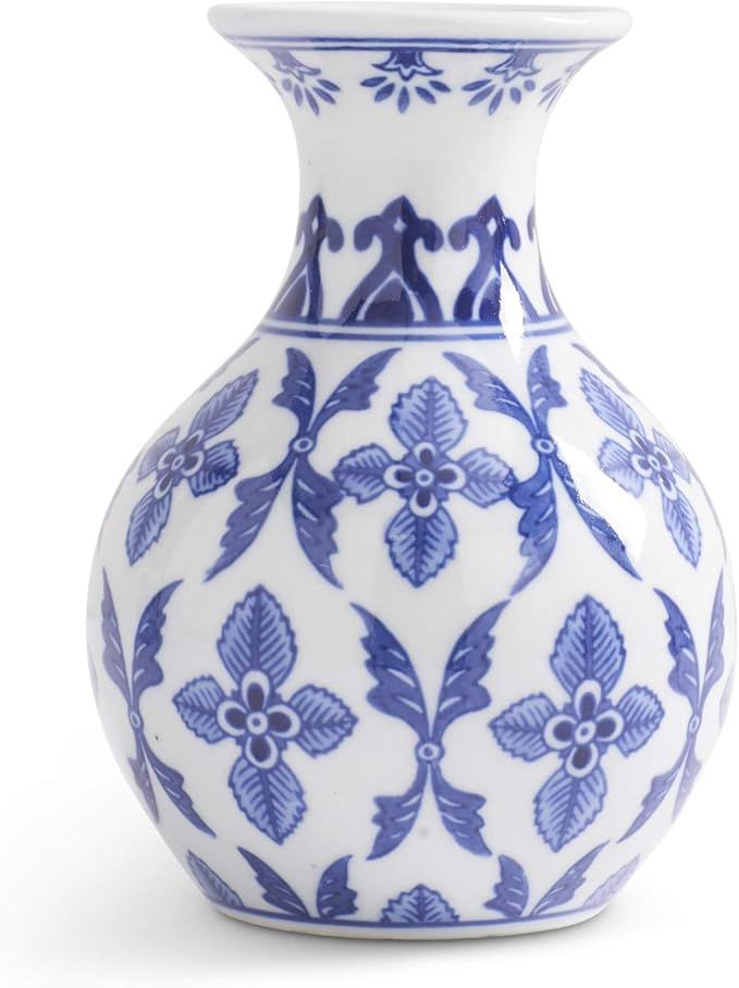 K&K Interiors 16218A-2 6 Inch W Floral Cross Porcelain Bud Vase, White and Blue | Amazon (US)