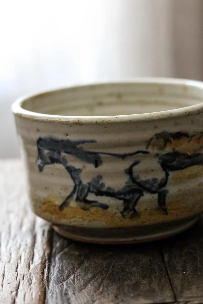Hand Made Brown Studio Pottery Coffee Mug Horses - Etsy | Etsy (Global)