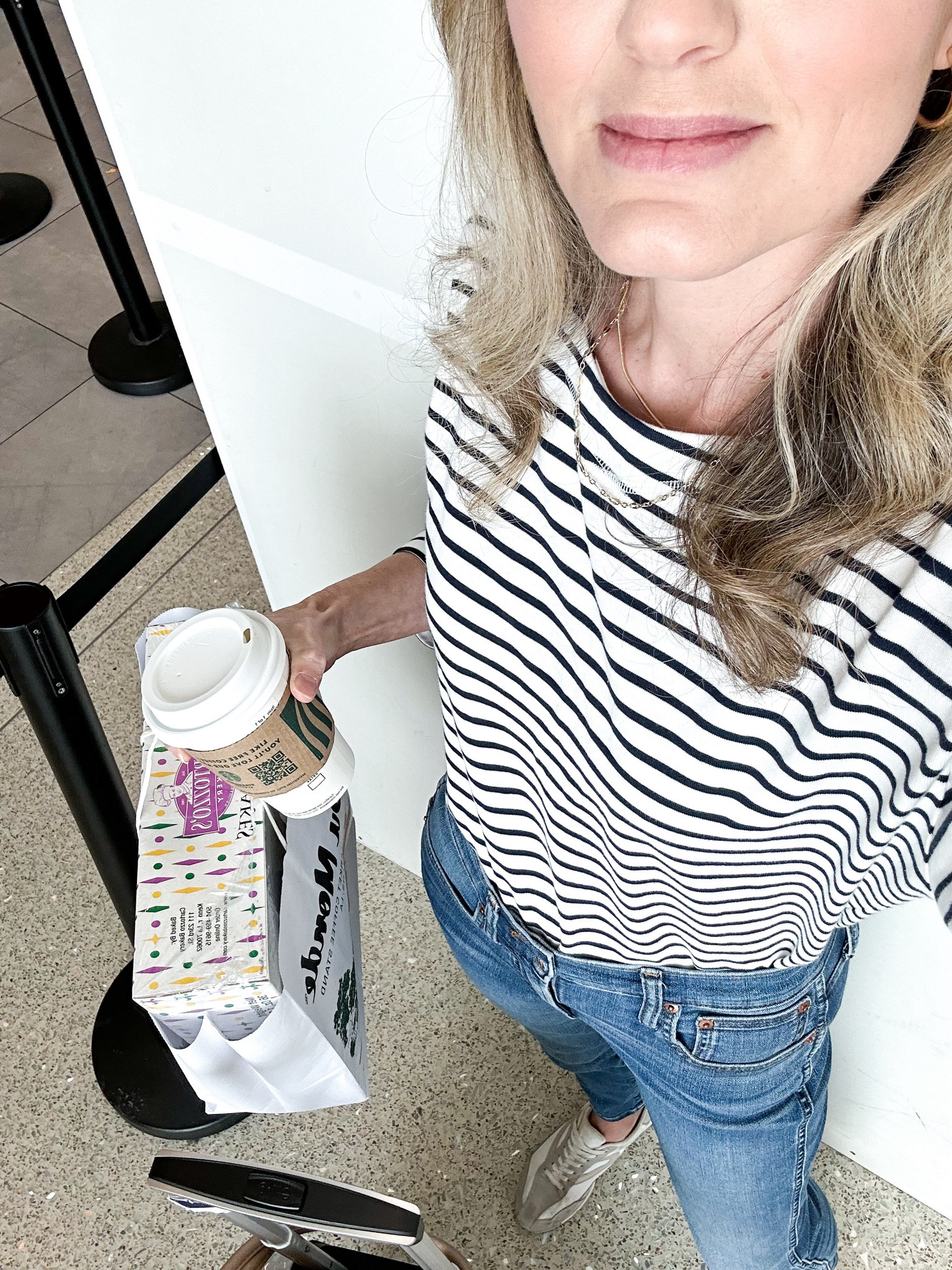 Todays travel outfit! I’ve been wearing this striped top so much lately! Wearing the size XS 

#LTKstyletip #LTKtravel #LTKshoecrush