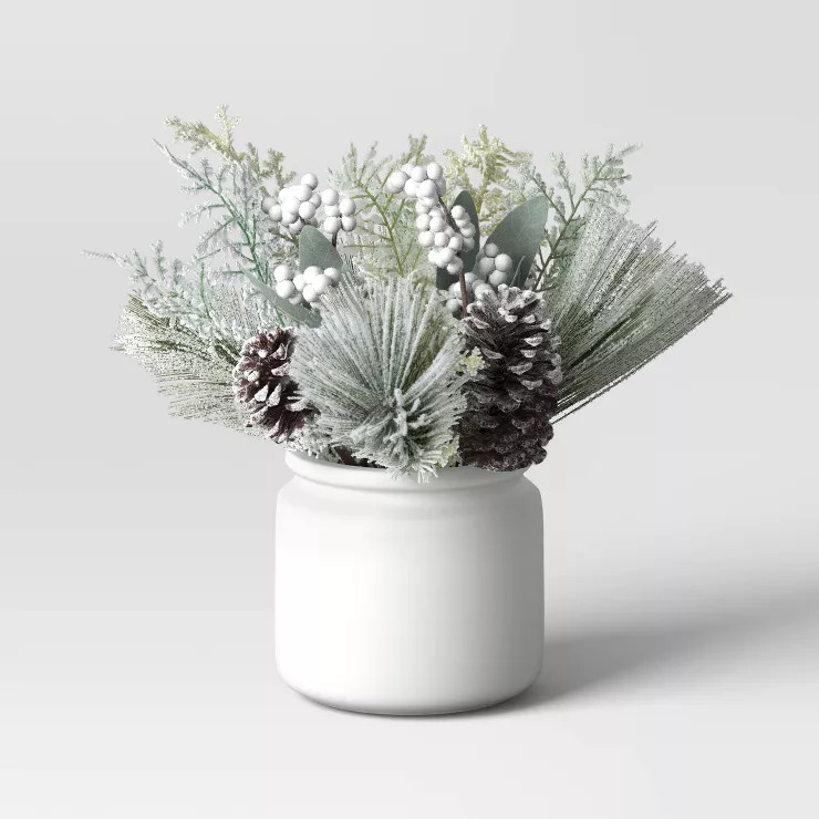 Heavy Flocked Artificial Plant Arrangement - Threshold™ | Target