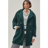 Womens Teddy Coat - Green - 12, Green | NastyGal (UK, IE)