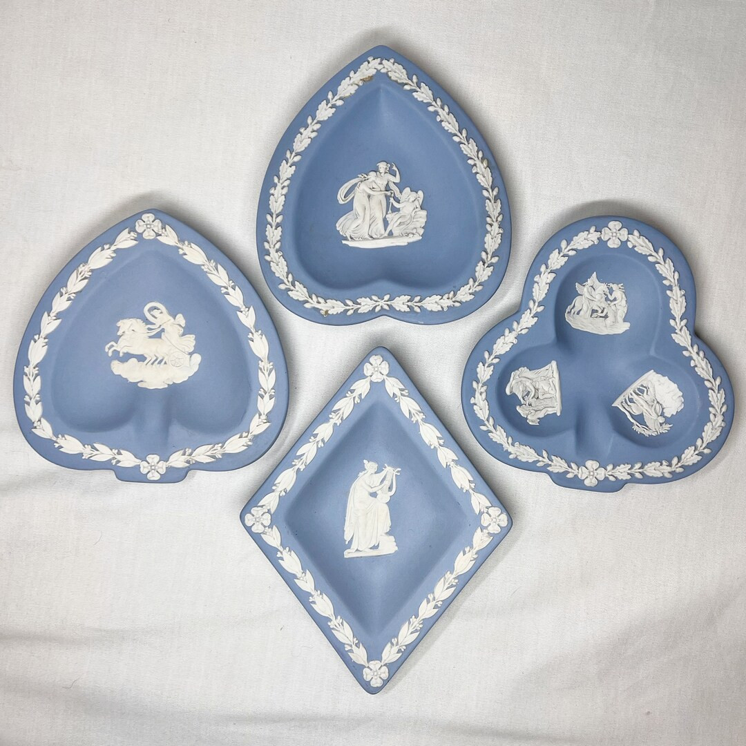 Wedgwood Blue Jasperware Suits of Cards Trinket Pin Dish - Etsy | Etsy (US)