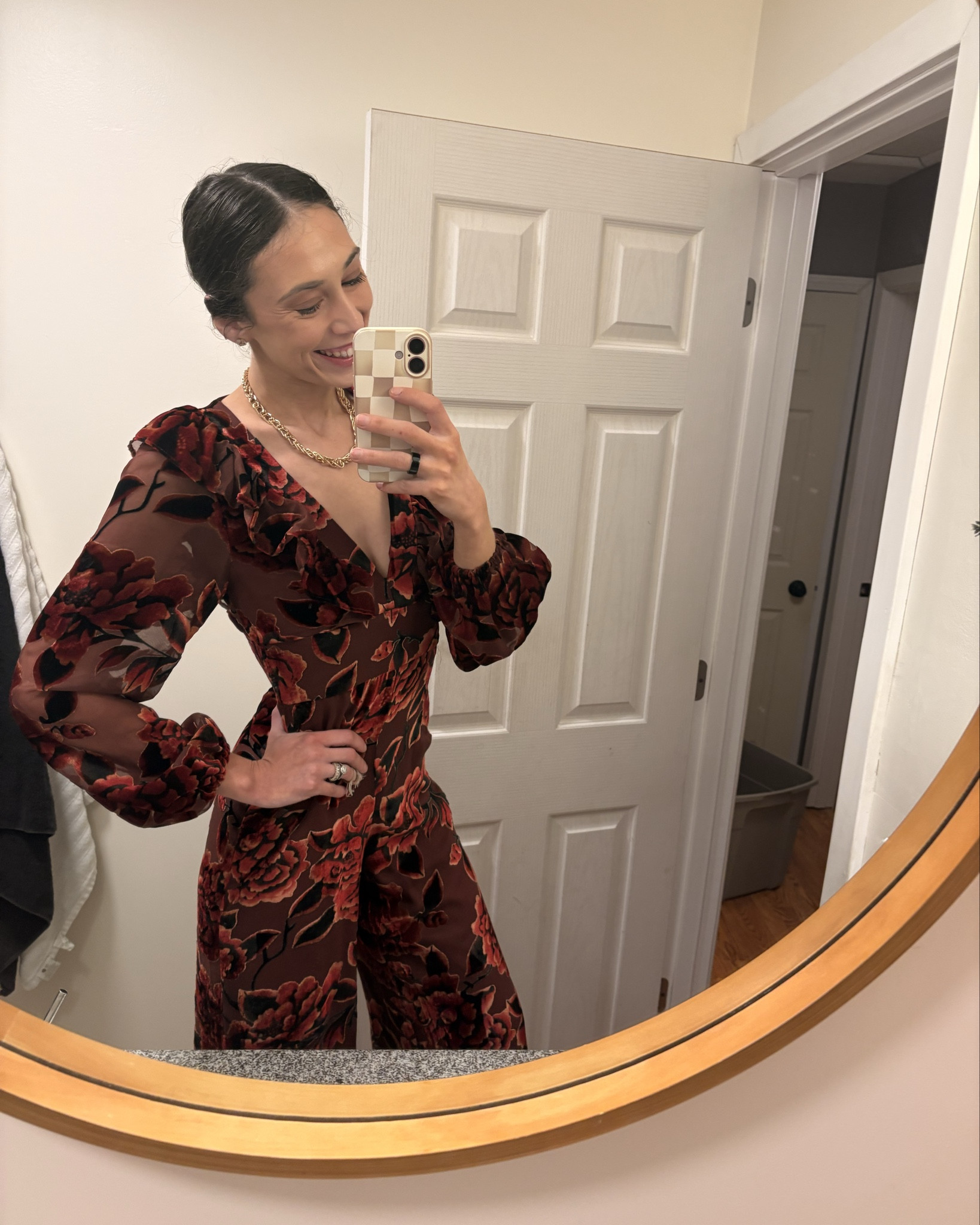 This fancy winter outfit is absolutely stunning 🤎
Perfect for church, date night, holiday parties, or any dressy winter event.
The rich floral print + structured silhouette jumpsuit feels so timeless and elegant, one of those pieces you’ll wear year after year ✨ My exact outfit is sold out, so linking similar ones with the same velvet vibes! 

winter dress outfit, church outfit winter, holiday party outfit, date night dress winter, elegant winter outfit

#LTKSaleAlert #LTKootd #LTKBeauty