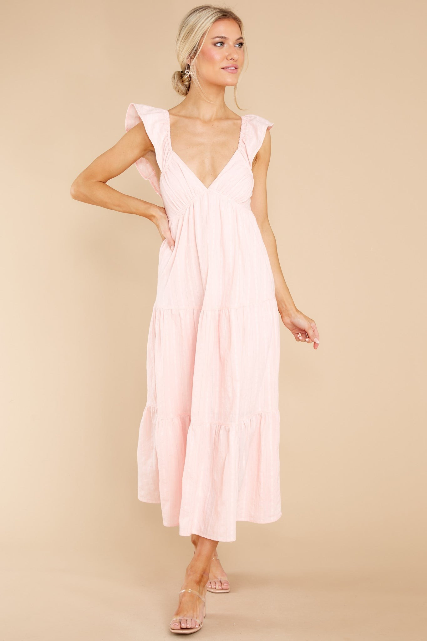 Play For Love Light Pink Midi Dress | Red Dress 