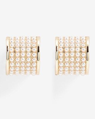 Mini Pearl Hoop Earrings | Express