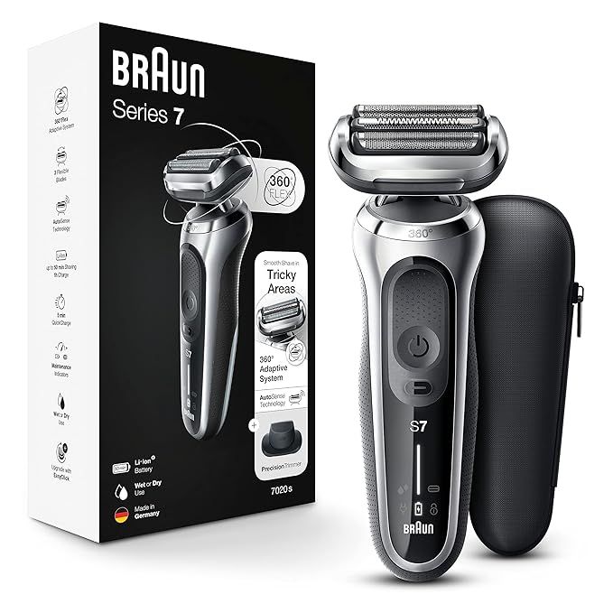 Braun Electric Razor for Men, Series 7 360 Flex Head Foil Shaver with Precision Beard Trimmer, Re... | Amazon (US)
