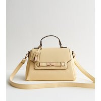 Light Yellow Faux Leather Turn Lock Top Handle Crossbody Bag New Look | New Look (UK)