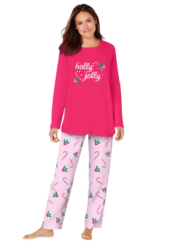 Long Sleeve Knit PJ Set | Woman Within