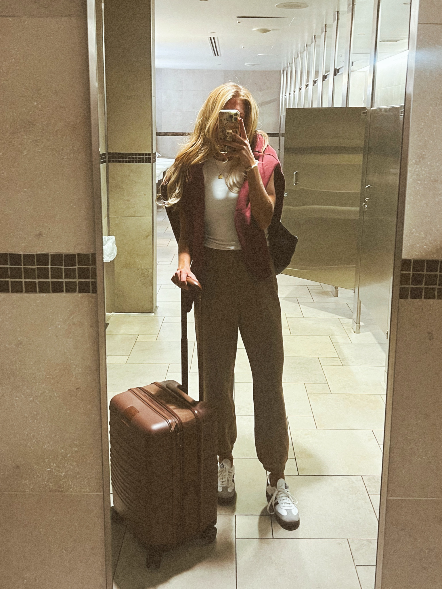 Travel outfit to the LTK conference:
Medium in joggers
Medium tall in hoodie
Tank is Zara
Shoes are men’s sizes so go by European sizes for sizing! 

#LTKCon