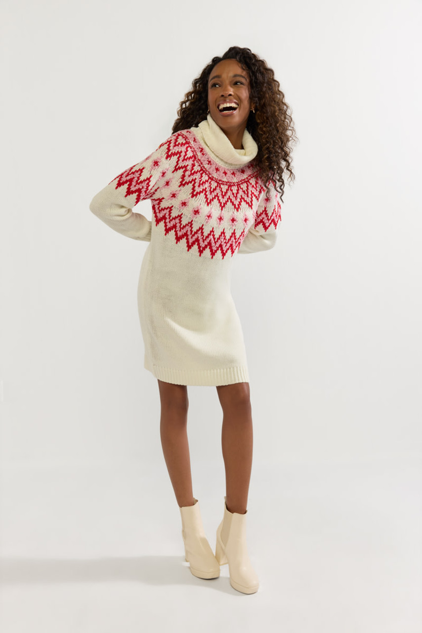 Alberta Long Sleeve Fairisle Sweater Mini Dress | Francesca's