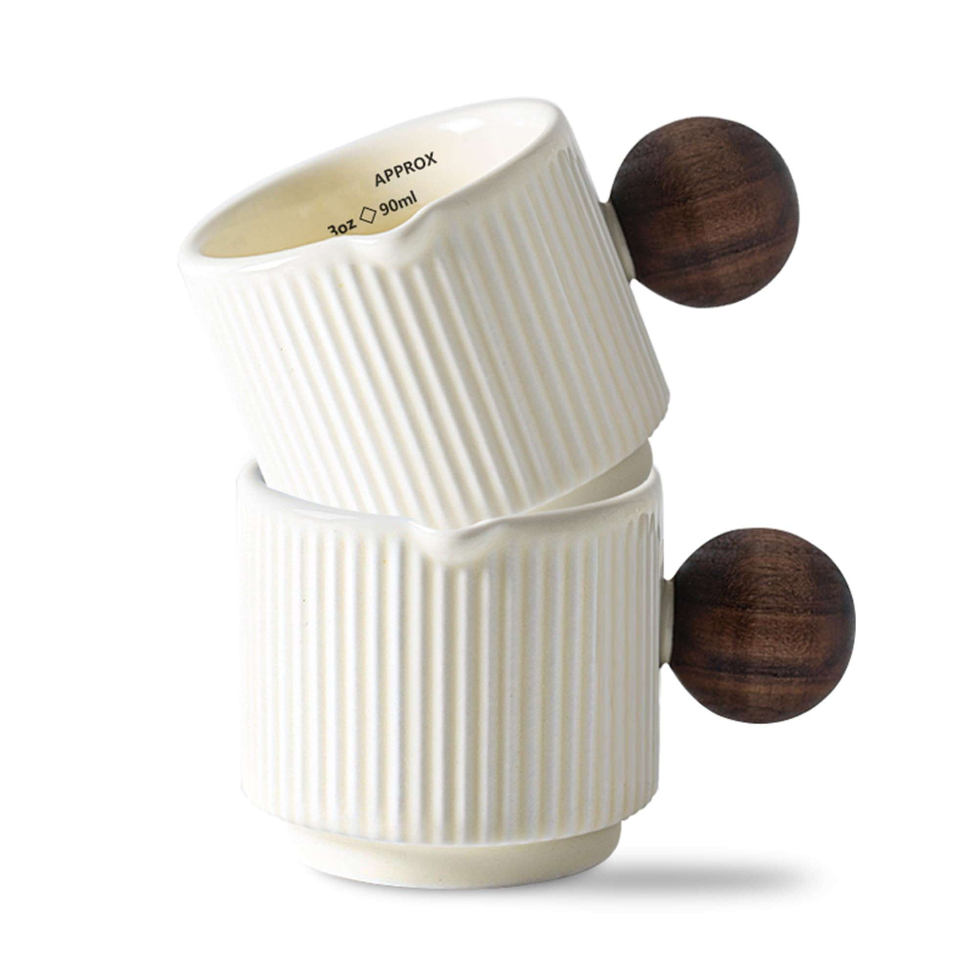 KEMORELA Ceramic Espresso Cups with Spouts & Handles, 90ml with Ounce & Milliliter Markings, Espr... | Amazon (US)