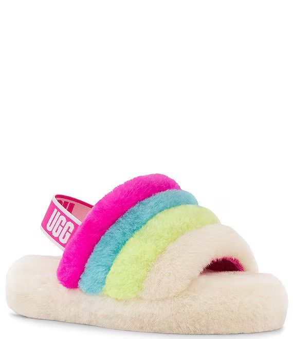 Girls' Fluff Yeah Logo Detail Slide Slippers (Youth) | Dillard's